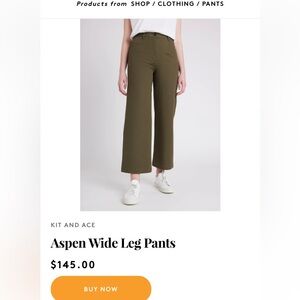 Kit and Ace Aspen Wide Leg Pant